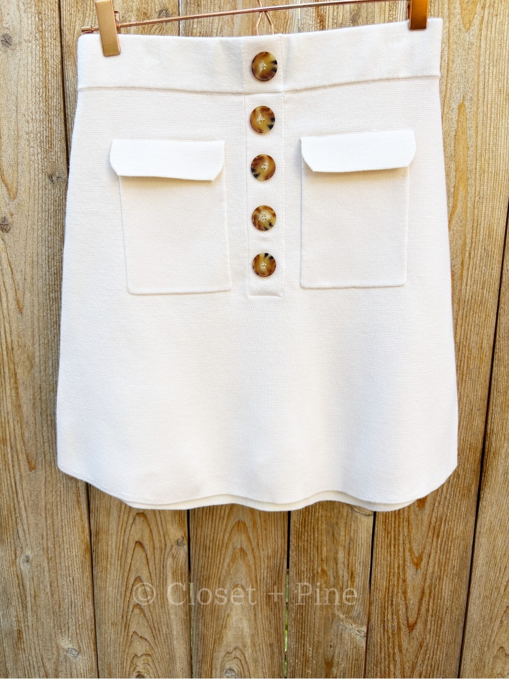 Sezane Sorena Skirt Size Medium Merino Wool Knit Mini - Picture 3 of 16